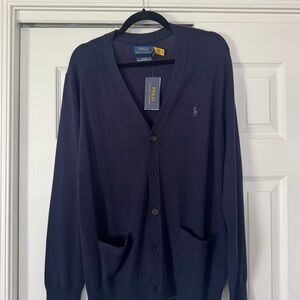 Polo by Ralph Lauren Navy Button-Front V-Neck Cardigan